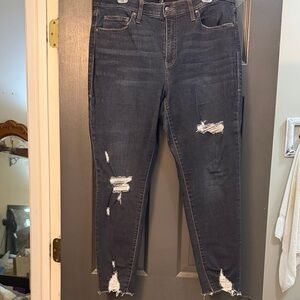 LuLaRoe Dark Blue Distressed Ankle Jeans